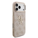 Apple iPhone 17 Pro Max Uyumlu Kılıf Guess Orjinal Lisanslı Gold Metal Kamera Çerçeveli 4G Desenli Metal Büyük 4G ve Yazı Logolu Kapak - 17