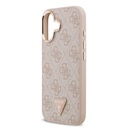 Apple iPhone 17 Uyumlu Kılıf Guess Orjinal Lisanslı M-safe Şarj Özellikli Gold Metal Kamera Çerçeveli Taşlı Üçgen Logo 4G Desenli Kapak - 19
