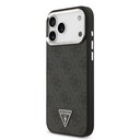 Apple iPhone 17 Pro Max Kılıf Guess Orjinal Lisanslı Gümüş Metal Kamera Çerçeveli Taşlı Üçgen Logo 4G Desenli Kapak - 1