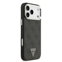 Apple iPhone 17 Pro Max Kılıf Guess Orjinal Lisanslı Gümüş Metal Kamera Çerçeveli Taşlı Üçgen Logo 4G Desenli Kapak - 3