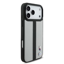 Apple iPhone 17 Pro Max Kılıf BMW Orjinal Lisanslı M-safe Şarj Özellikli Deri Arka Yüzey Metal Logolu Delikli Şerit Tasarımlı Kapak - 3