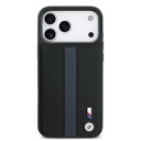Apple iPhone 17 Pro Max Uyumlu Kılıf BMW Orjinal Lisanslı M-safe Şarj Özellikli Deri Arka Yüzey Metal Logolu Delikli Şerit Tasarımlı Kapak - 9