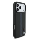 Apple iPhone 17 Pro Max Uyumlu Kılıf BMW Orjinal Lisanslı M-safe Şarj Özellikli Deri Arka Yüzey Metal Logolu Delikli Şerit Tasarımlı Kapak - 10