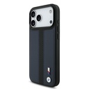 Apple iPhone 17 Pro Max Uyumlu Kılıf BMW Orjinal Lisanslı M-safe Şarj Özellikli Deri Arka Yüzey Metal Logolu Delikli Şerit Tasarımlı Kapak - 15