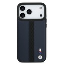 Apple iPhone 17 Pro Max Uyumlu Kılıf BMW Orjinal Lisanslı M-safe Şarj Özellikli Deri Arka Yüzey Metal Logolu Delikli Şerit Tasarımlı Kapak - 16