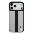 Apple iPhone 17 Pro Kılıf BMW Orjinal Lisanslı M-safe Şarj Özellikli Deri Arka Yüzey Metal Logolu Delikli Şerit Tasarımlı Kapak - 2
