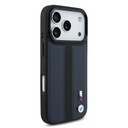 Apple iPhone 17 Pro Kılıf BMW Orjinal Lisanslı M-safe Şarj Özellikli Deri Arka Yüzey Metal Logolu Delikli Şerit Tasarımlı Kapak - 10
