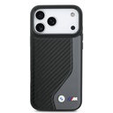 Apple iPhone 17 Pro Max Kılıf BMW Orjinal Lisanslı M-safe Şarj Özellikli Metal BMW ve M Logolu PU Karbon Tasarımlı Kapak - 2