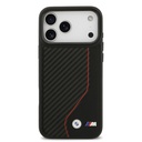 Apple iPhone 17 Pro Max Kılıf BMW Orjinal Lisanslı M-safe Şarj Özellikli Metal BMW ve M Logolu PU Karbon Tasarımlı Kapak - 8