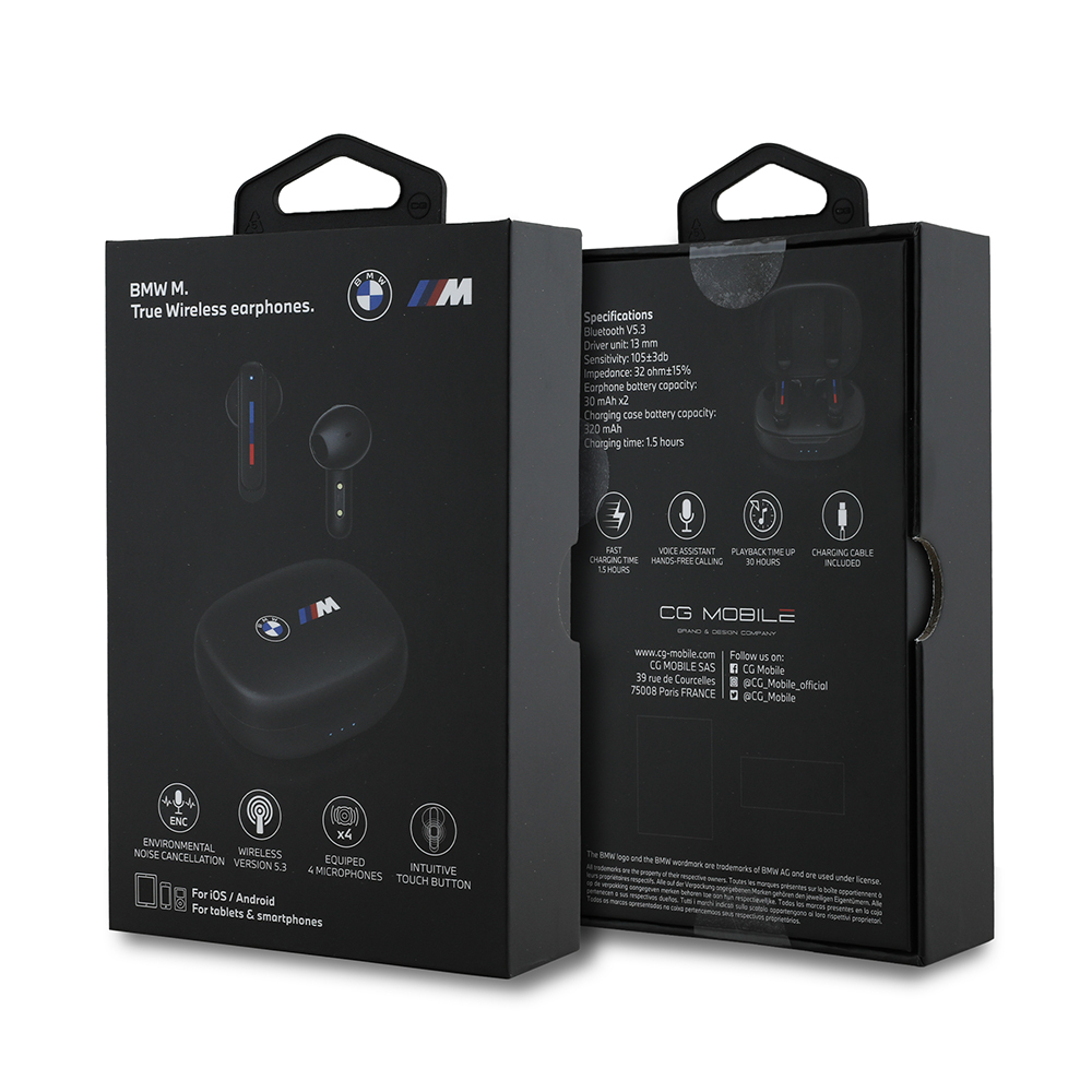 BMW Orjinal Lisanslı ENC Özellikli Kulakiçi TWS Bluetooth Kulaklık M Edition Baskı Logolu v5.3 - 5