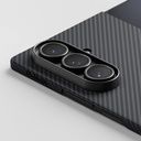 Galaxy Z Fold 7 Kılıf M-safe Şarj Özellikli 600D Aramid Fiber Pitaka Ultra-Slim Classic Serisi Black-Grey Twill Kapak - 4