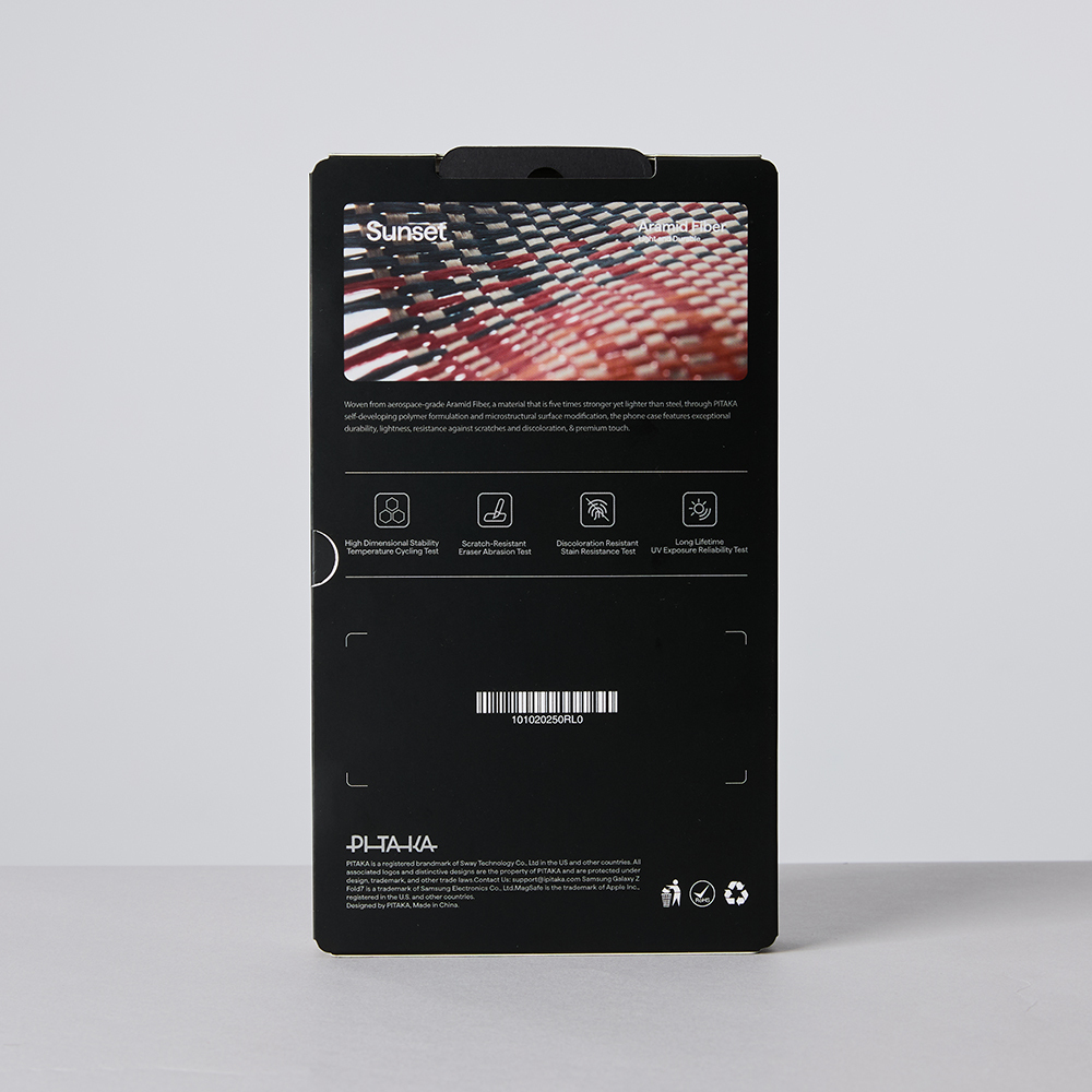 Galaxy Z Fold 7 Kılıf M-safe Şarj Özellikli Aramid Fiber Pitaka Tactile Woven Sunset-Moonrise Serisi Kapak - 17