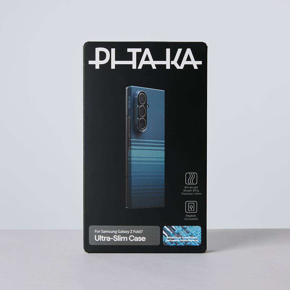 Galaxy Z Fold 7 Kılıf M-safe Şarj Özellikli Aramid Fiber Pitaka Tactile Woven Sunset-Moonrise Serisi Kapak - 18
