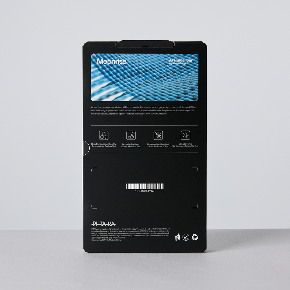 Galaxy Z Fold 7 Kılıf M-safe Şarj Özellikli Aramid Fiber Pitaka Tactile Woven Sunset-Moonrise Serisi Kapak - 19