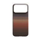 Apple iPhone 17 Pro Kılıf M-safe Şarj Özellikli Aramid Fiber Pitaka Tactile Woven Sunset-Moonrise Serisi Sunset Kapak - 2