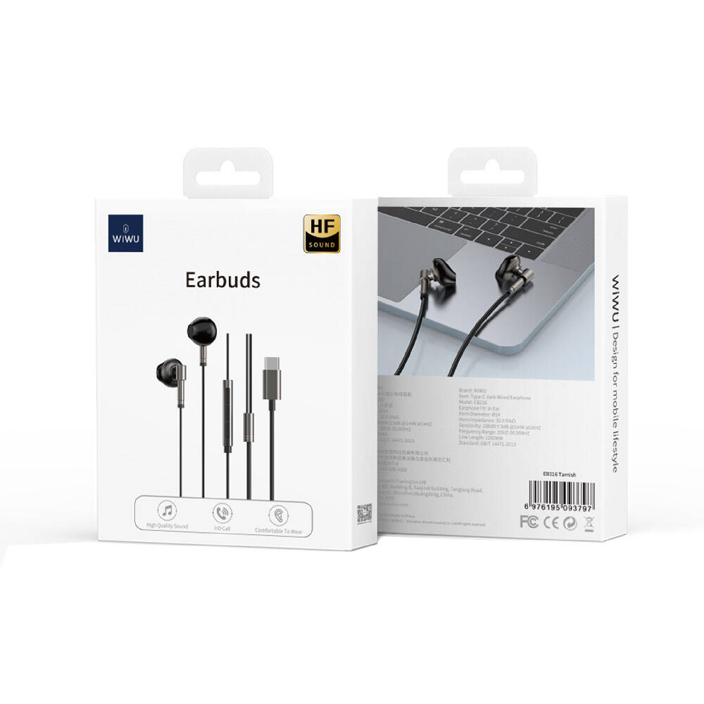 Wiwu EB316 Hi-Fi Ses Kaliteli Type-C Kulakiçi Kulaklık - 6