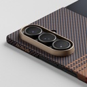 Samsung Galaxy Z Flip Uyumlu 7 Kılıf M-safe Şarj Özellikli Aramid Fiber Pitaka Tactile Woven Sunset-Moonrise Serisi Kapak - 5