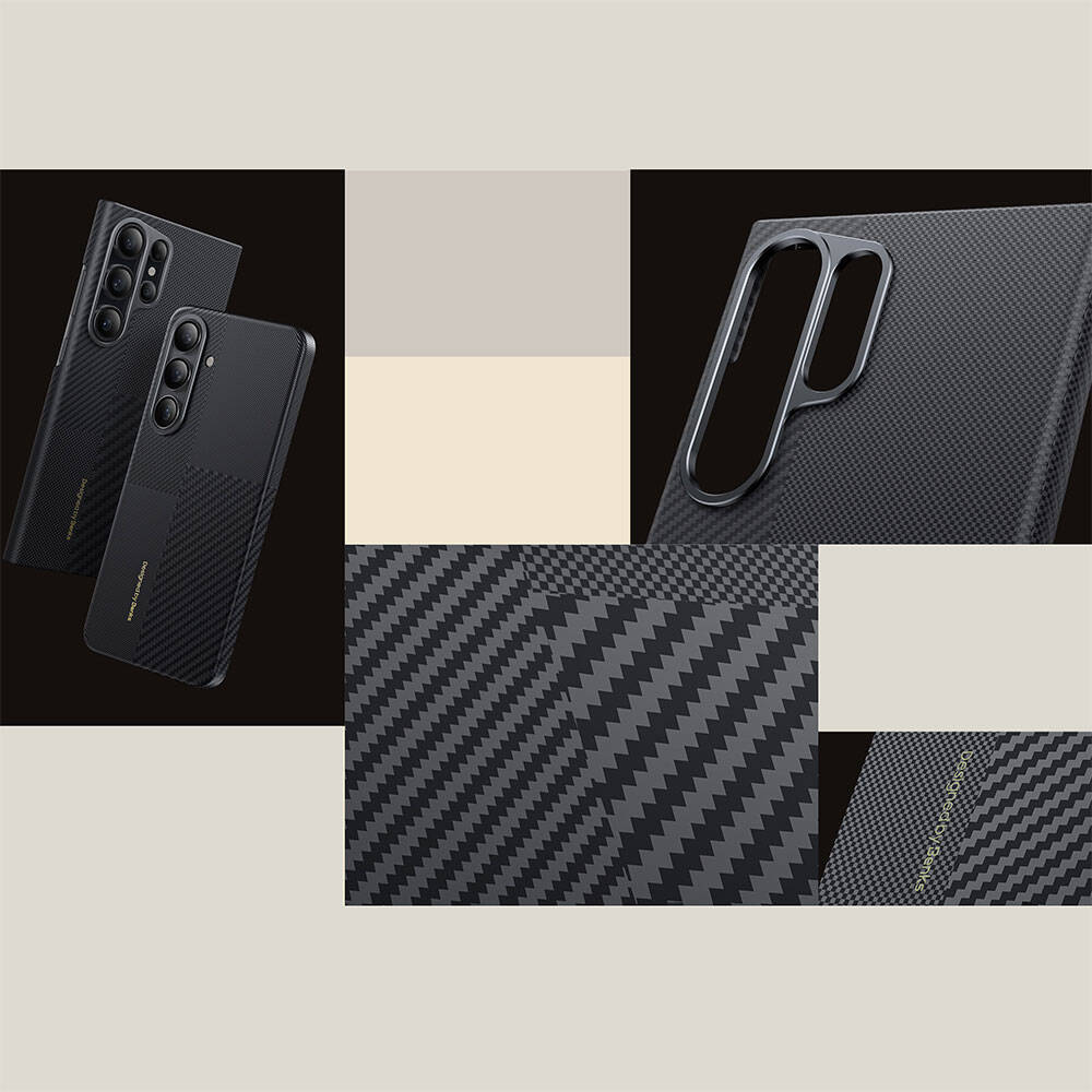 Samsung Galaxy S25 Uyumlu Kılıf M-safe Şarj Özellikli Karbon Fiber Benks Montage ArmorAir Kevlar Kapak - 5