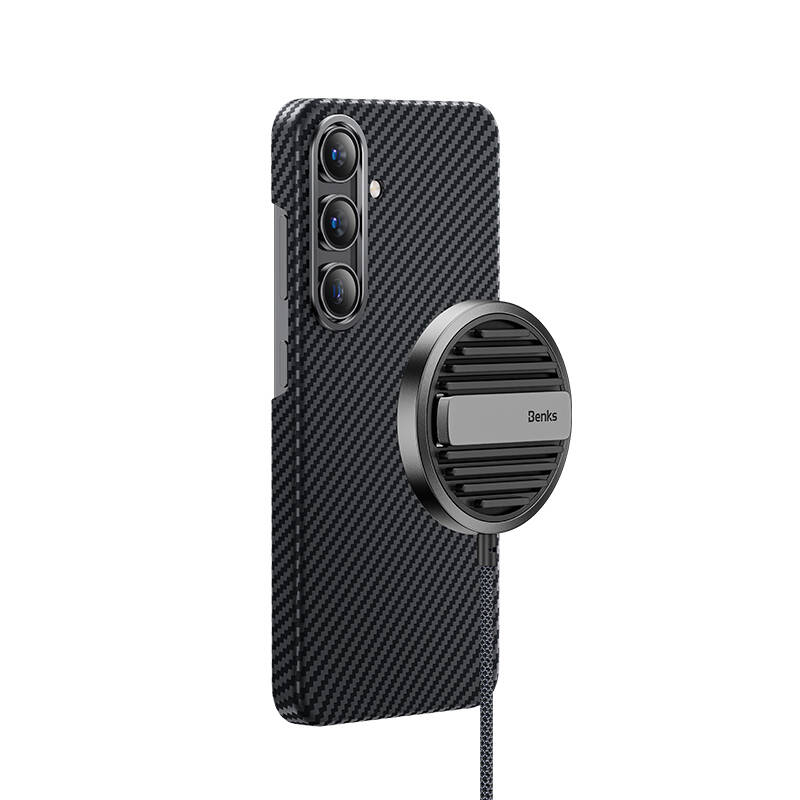 Samsung Galaxy S25 Uyumlu Kılıf M-safe Özellikli Karbon Fiber Benks Essential ArmorAir 600D Kevlar Kapak - 1