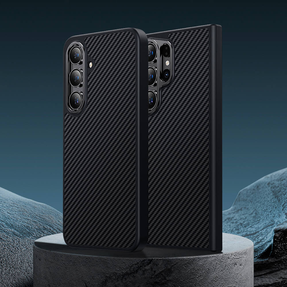 Samsung Galaxy S25 Uyumlu Kılıf Karbon Fiber M-safe Şarj Özellikli Benks Hybrid ArmorPro 600D Kevlar Kapak - 4