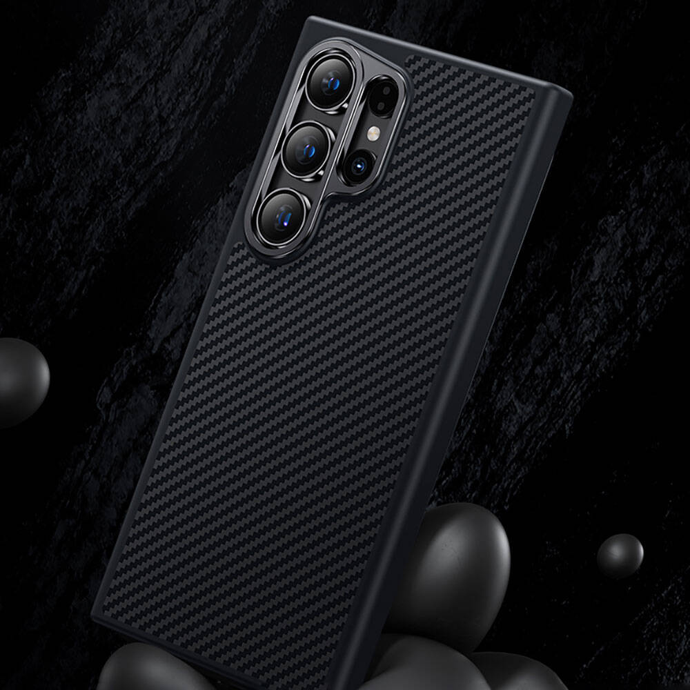 Samsung Galaxy S25 Uyumlu Kılıf Karbon Fiber M-safe Şarj Özellikli Benks Hybrid ArmorPro 600D Kevlar Kapak - 13