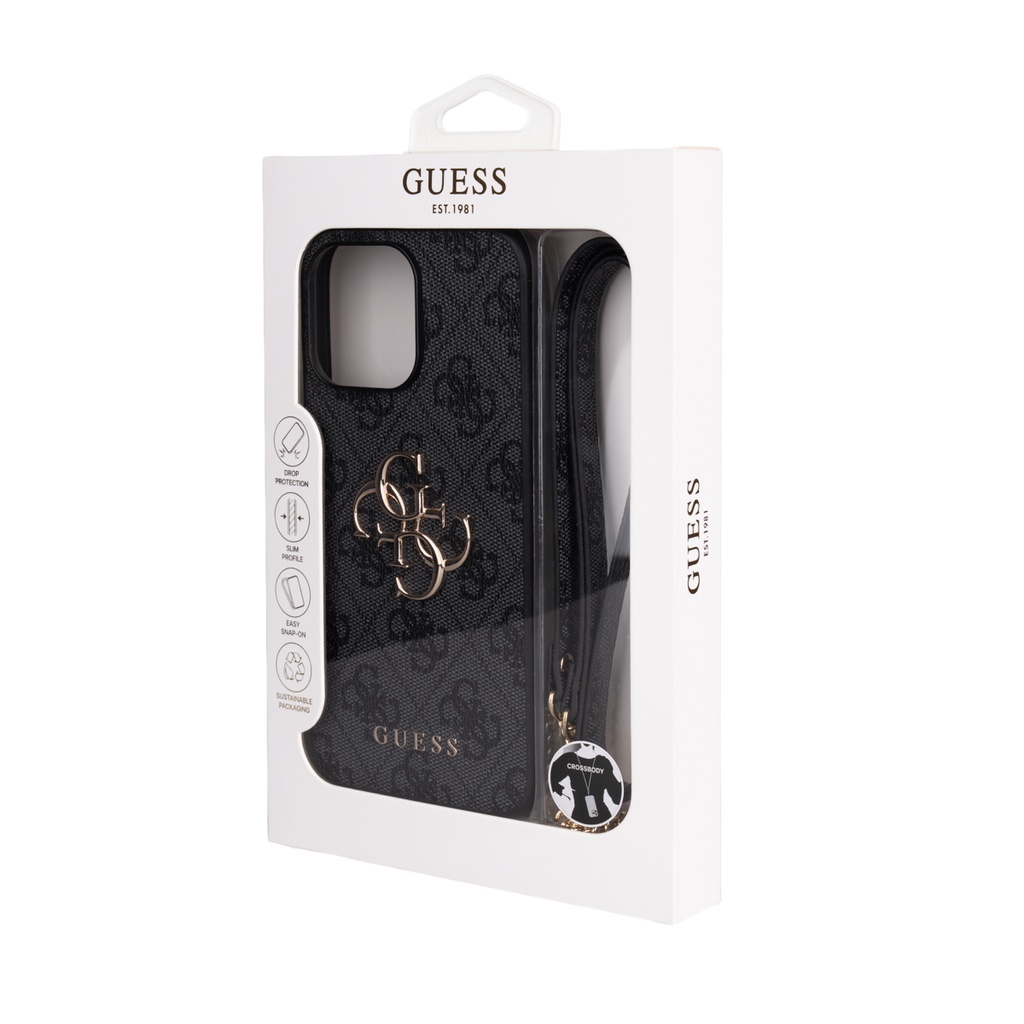 Apple iPhone 16 Pro Max Uyumlu Kılıf Guess Orjinal Lisanslı PU Deri 4G Büyük Metal Logolu Çapraz Vücut Askılı Kapak - 8