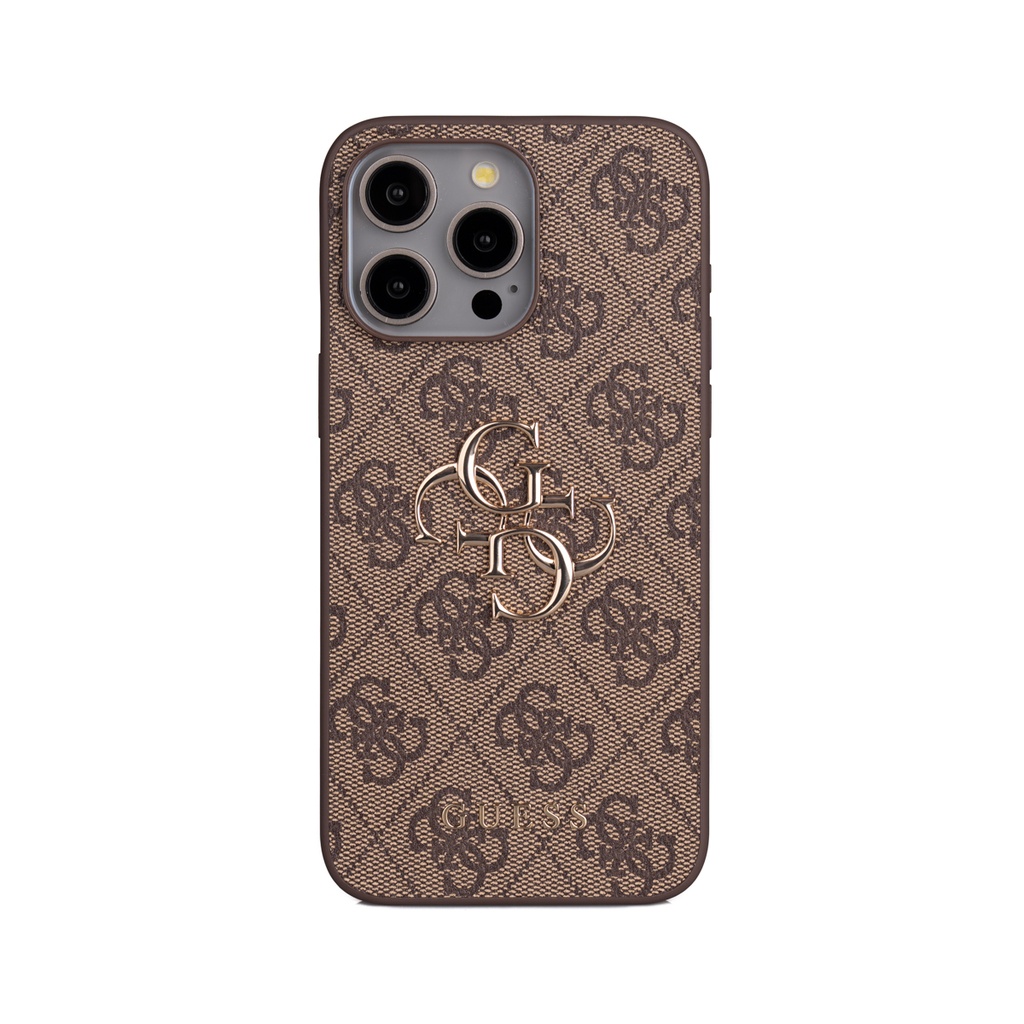 Apple iPhone 15 Pro Max Uyumlu Kılıf Guess Orjinal Lisanslı PU Deri 4G Büyük Metal Logolu Çapraz Vücut Askılı Kapak - 5