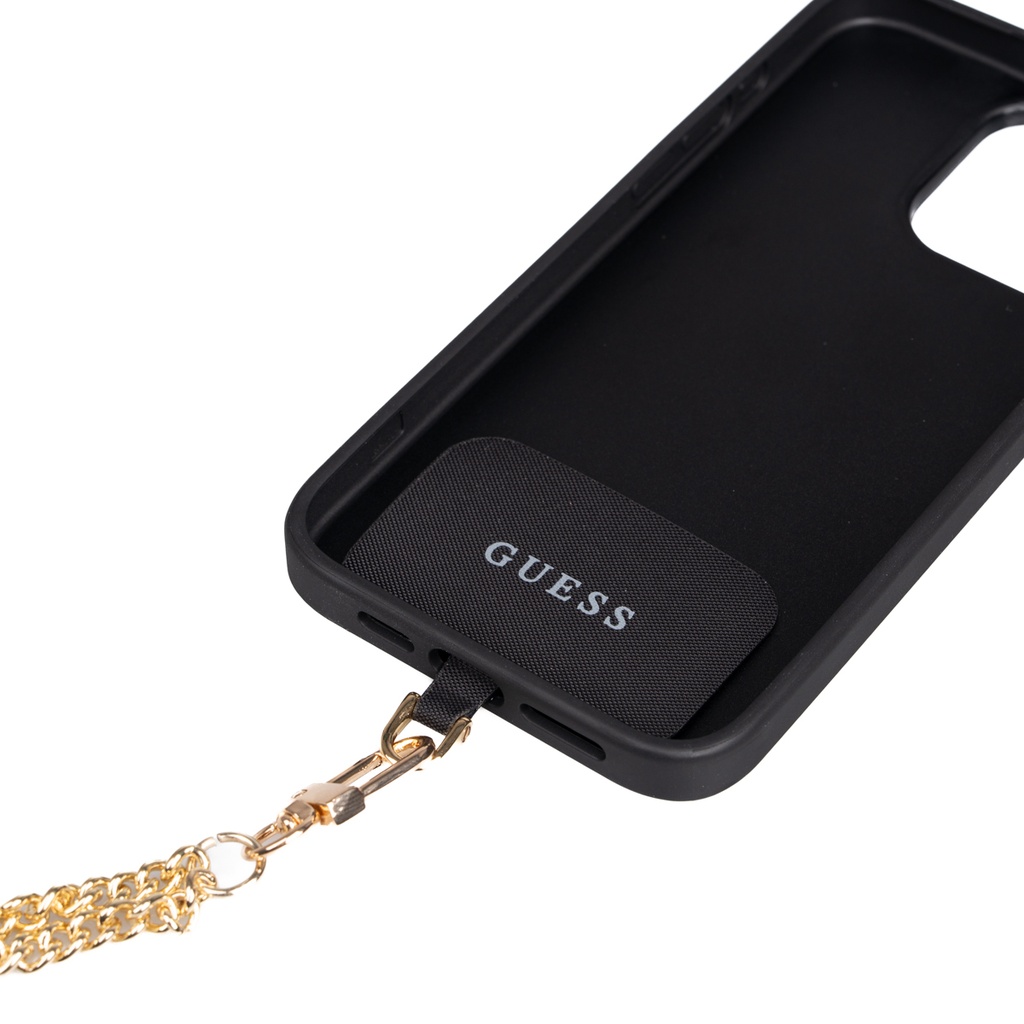 Apple iPhone 15 Pro Max Uyumlu Kılıf Guess Orjinal Lisanslı PU Deri 4G Büyük Metal Logolu Çapraz Vücut Askılı Kapak - 15