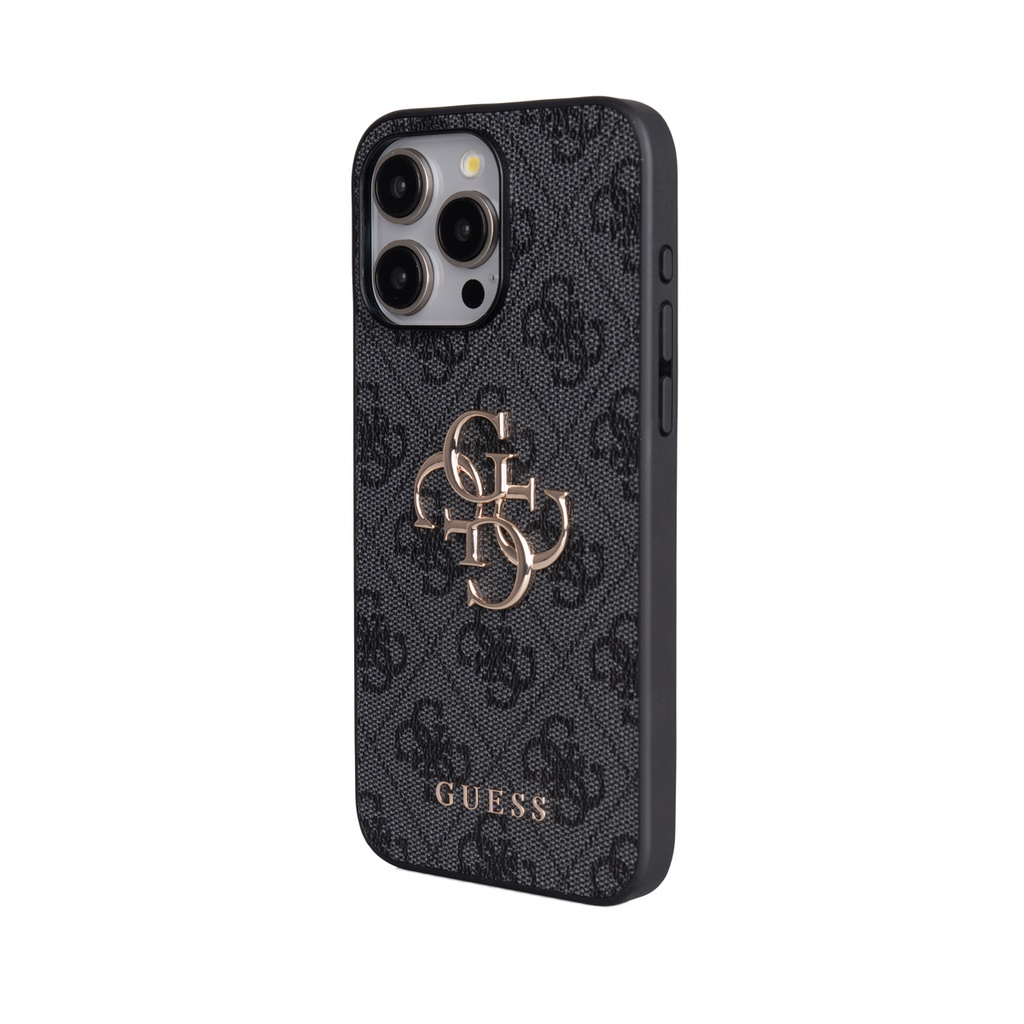 Apple iPhone 15 Pro Max Uyumlu Kılıf Guess Orjinal Lisanslı PU Deri 4G Büyük Metal Logolu Çapraz Vücut Askılı Kapak - 17