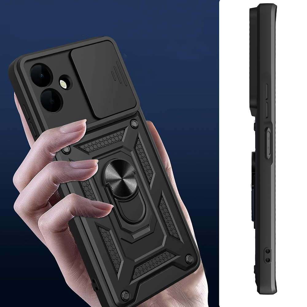Galaxy A07 Kılıf Magnetik Standlı Kamera Korumalı Zore Sürgülü Vega Kapak - 4