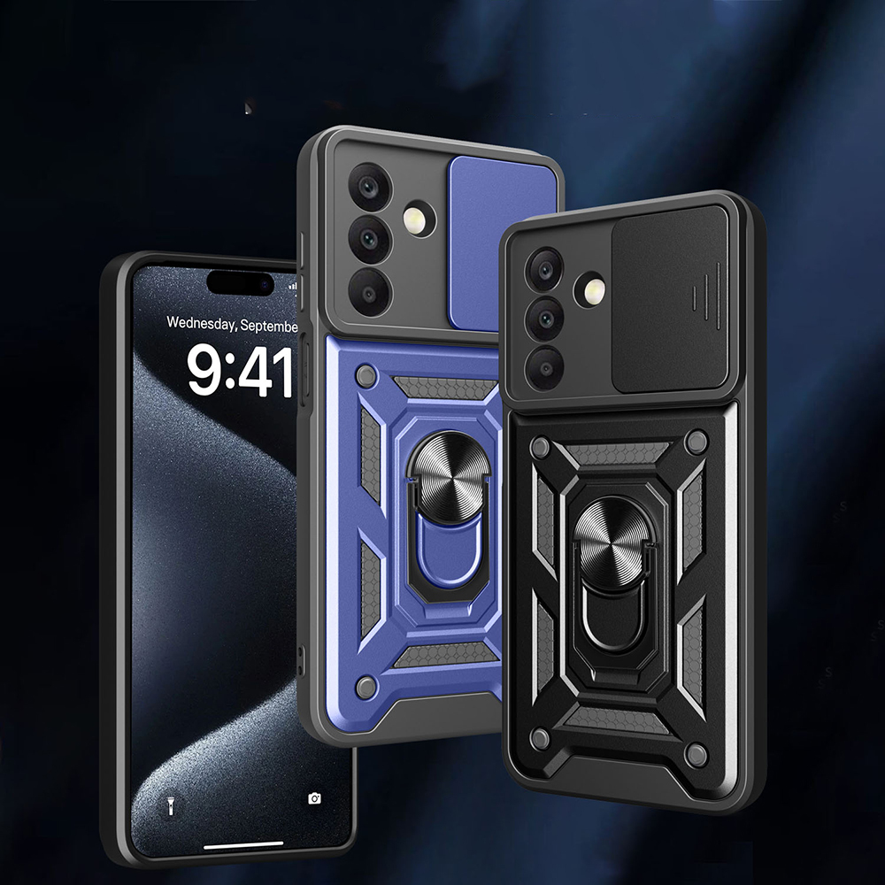 Galaxy A17 Kılıf Magnetik Standlı Kamera Korumalı Zore Sürgülü Vega Kapak - 1