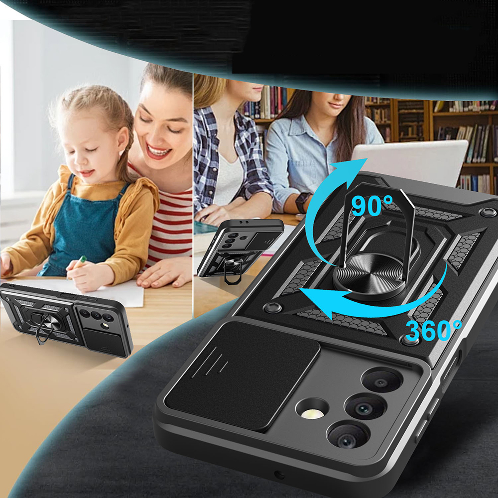 Galaxy A17 Kılıf Magnetik Standlı Kamera Korumalı Zore Sürgülü Vega Kapak - 2