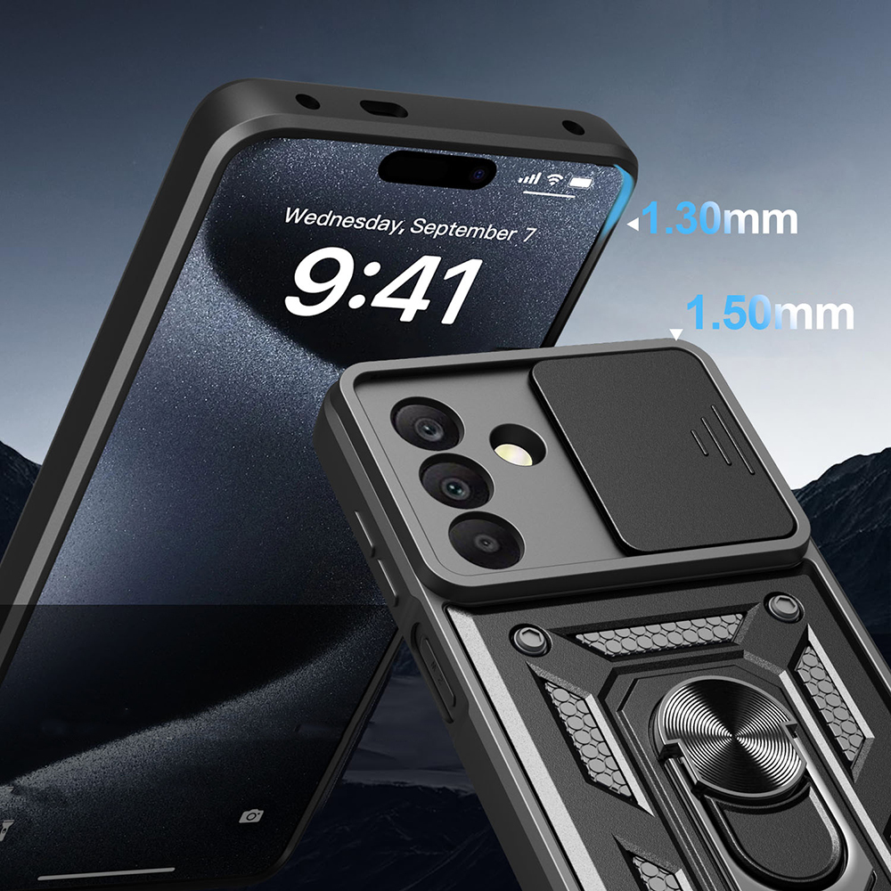 Galaxy A17 Kılıf Magnetik Standlı Kamera Korumalı Zore Sürgülü Vega Kapak - 6