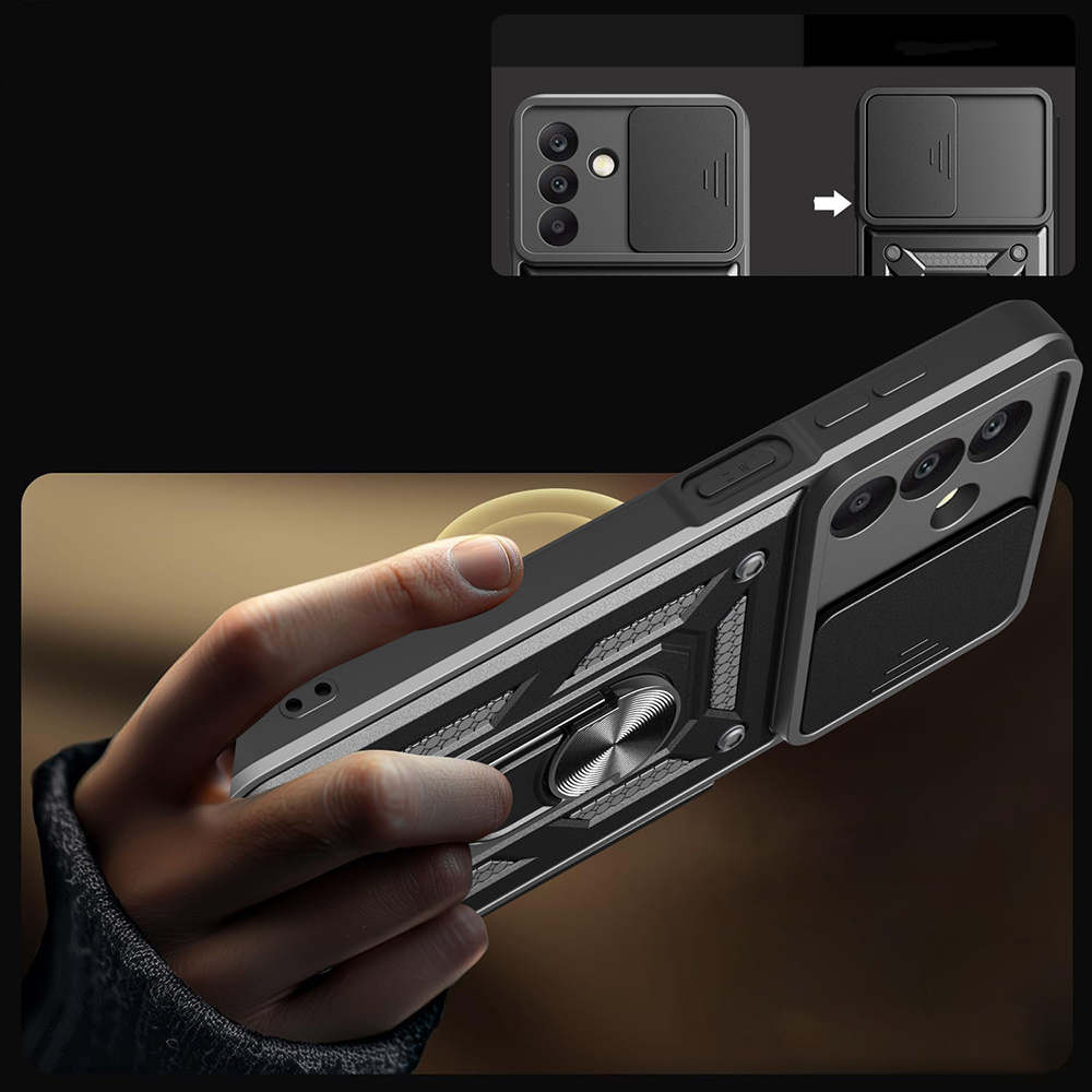 Galaxy A17 Kılıf Magnetik Standlı Kamera Korumalı Zore Sürgülü Vega Kapak - 7