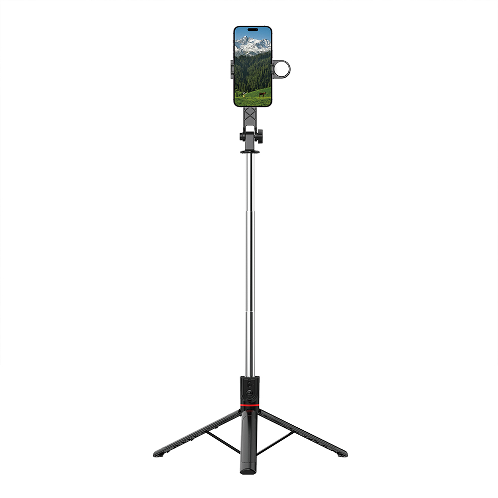 Wiwu Wi-SE015 Canlı Yayın Dolgu Işıklı Teleskopik Tripod ve Selfie Çubuğu - 1