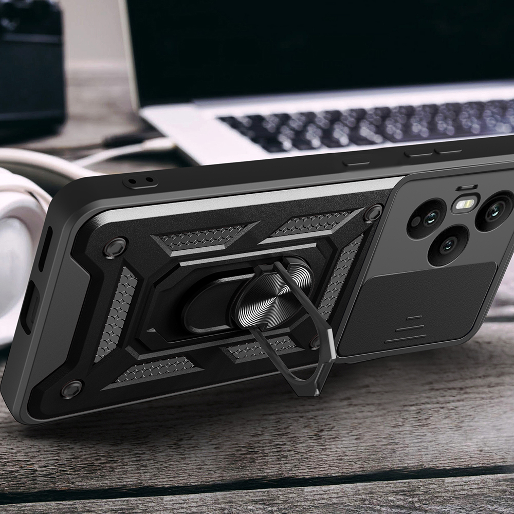 Honor 400 Uyumlu Pro Kılıf Magnetik Standlı Kamera Korumalı Zore Sürgülü Vega Kapak - 5