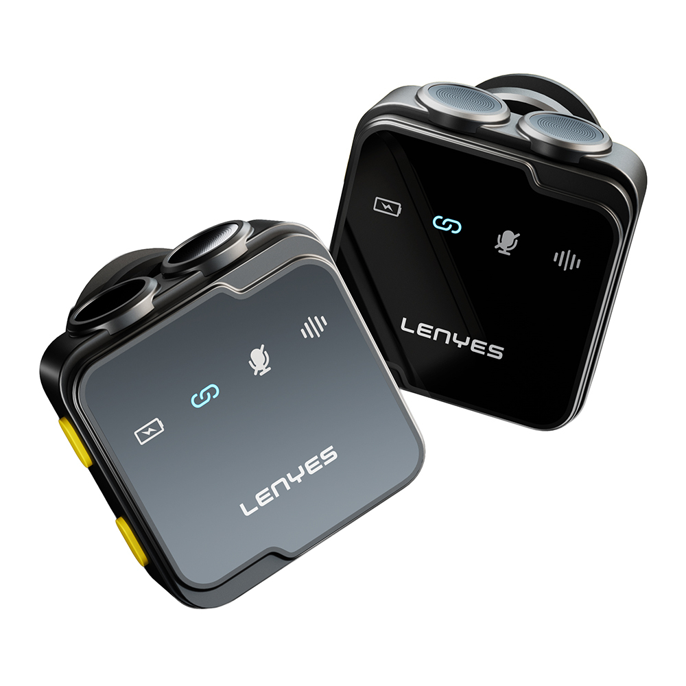 Lenyes LM205 2in1 Type-C Şarj Portlu Yapay Zeka Gürültü Engelleyicili Type-C ve Lightning Bağlantılı Kablosuz Yaka Mikrofonu - 2