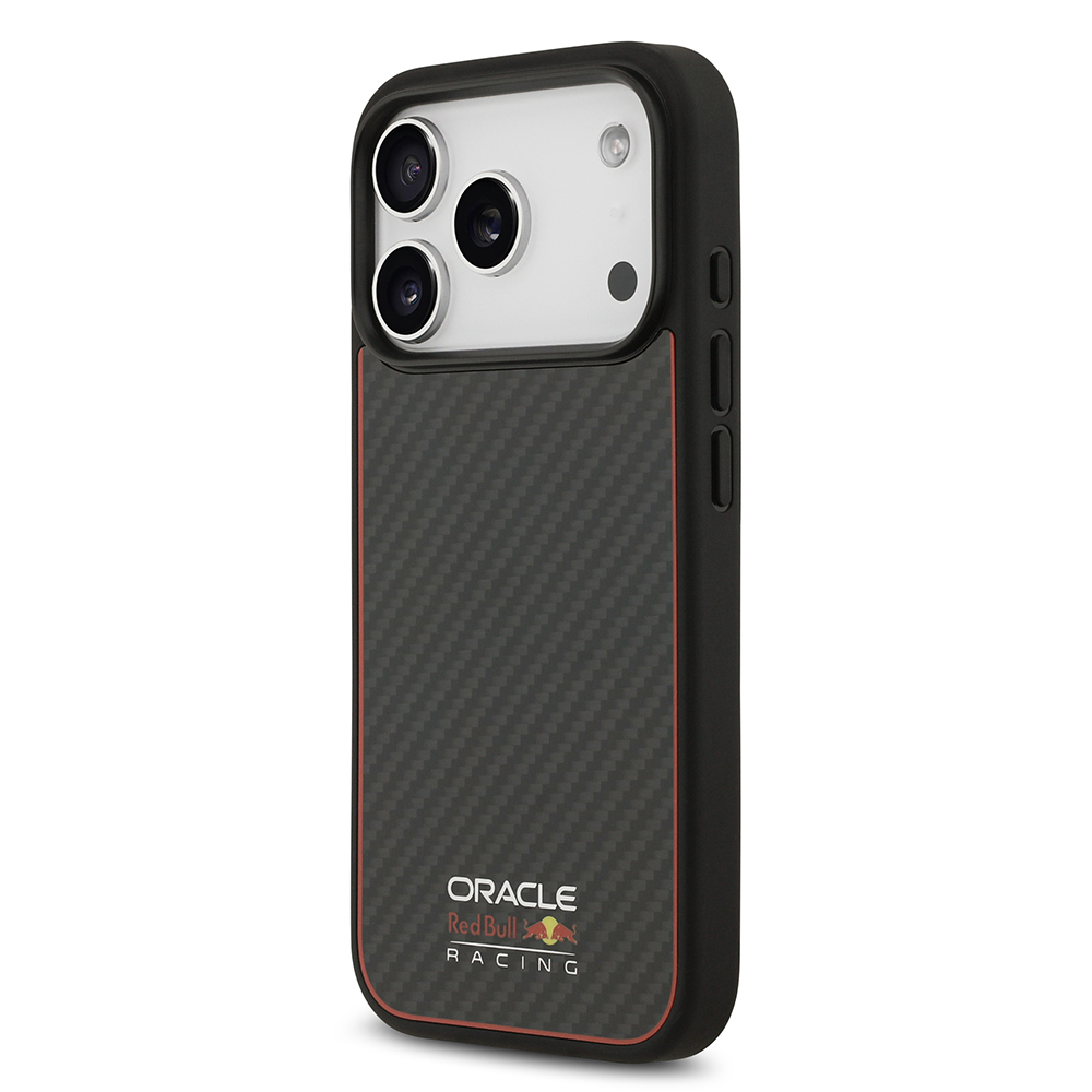 Apple iPhone 17 Pro Kılıf Redbull Orjinal Lisanslı M-safe Şarj Özellikli Karbon Fiber Parlayan Logolu Kevlar Kapak - 1