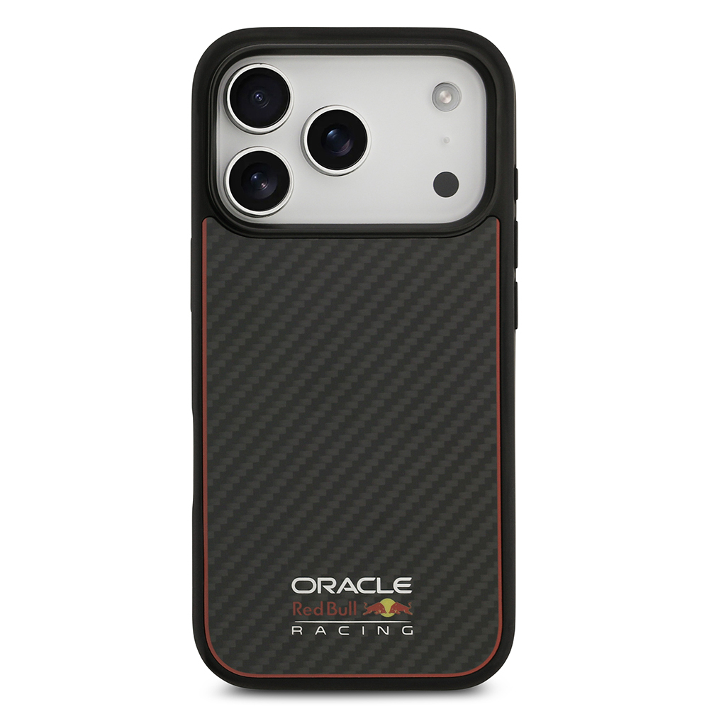 Apple iPhone 17 Pro Kılıf Redbull Orjinal Lisanslı M-safe Şarj Özellikli Karbon Fiber Parlayan Logolu Kevlar Kapak - 2