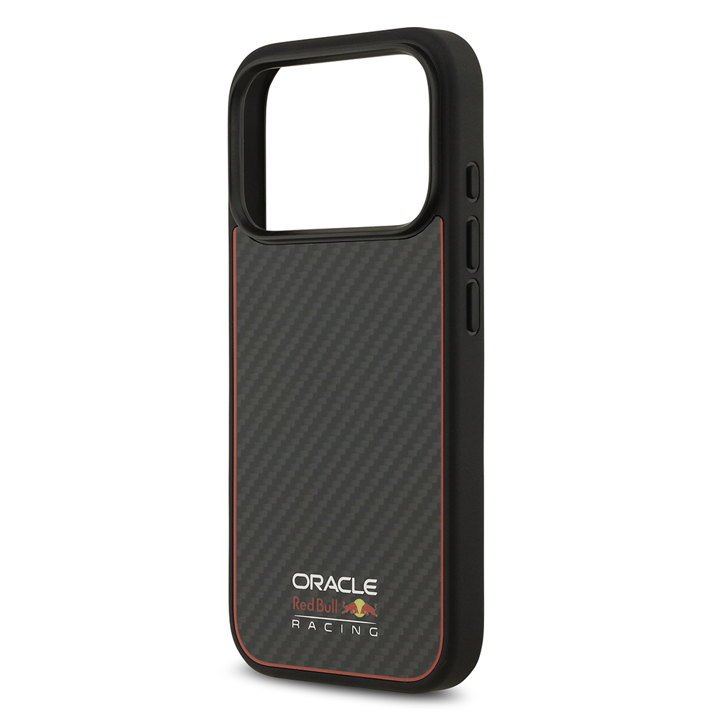 Apple iPhone 17 Pro Kılıf Redbull Orjinal Lisanslı M-safe Şarj Özellikli Karbon Fiber Parlayan Logolu Kevlar Kapak - 5