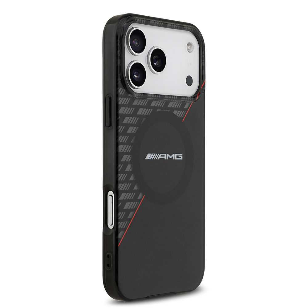 Apple iPhone 17 Pro Max Kılıf AMG Orjinal Lisanslı M-safe Şarj Özellikli Çift Katmanlı Kırmızı Çapraz Çizgili Kapak - 3
