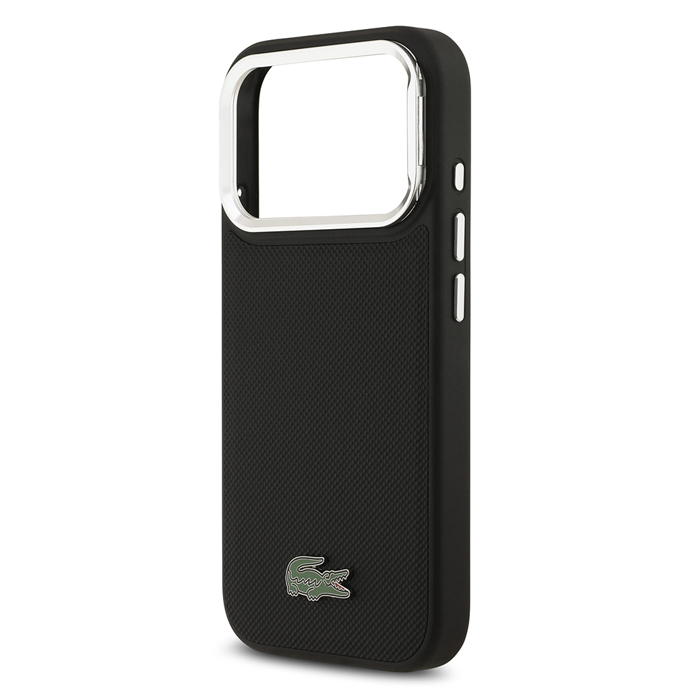 Apple iPhone 17 Pro Kılıf Lacoste Orjinal Lisanslı M-safe Şarj Özellikli PU Pike Desenli Standlı Metal Logolu Kapak - 5