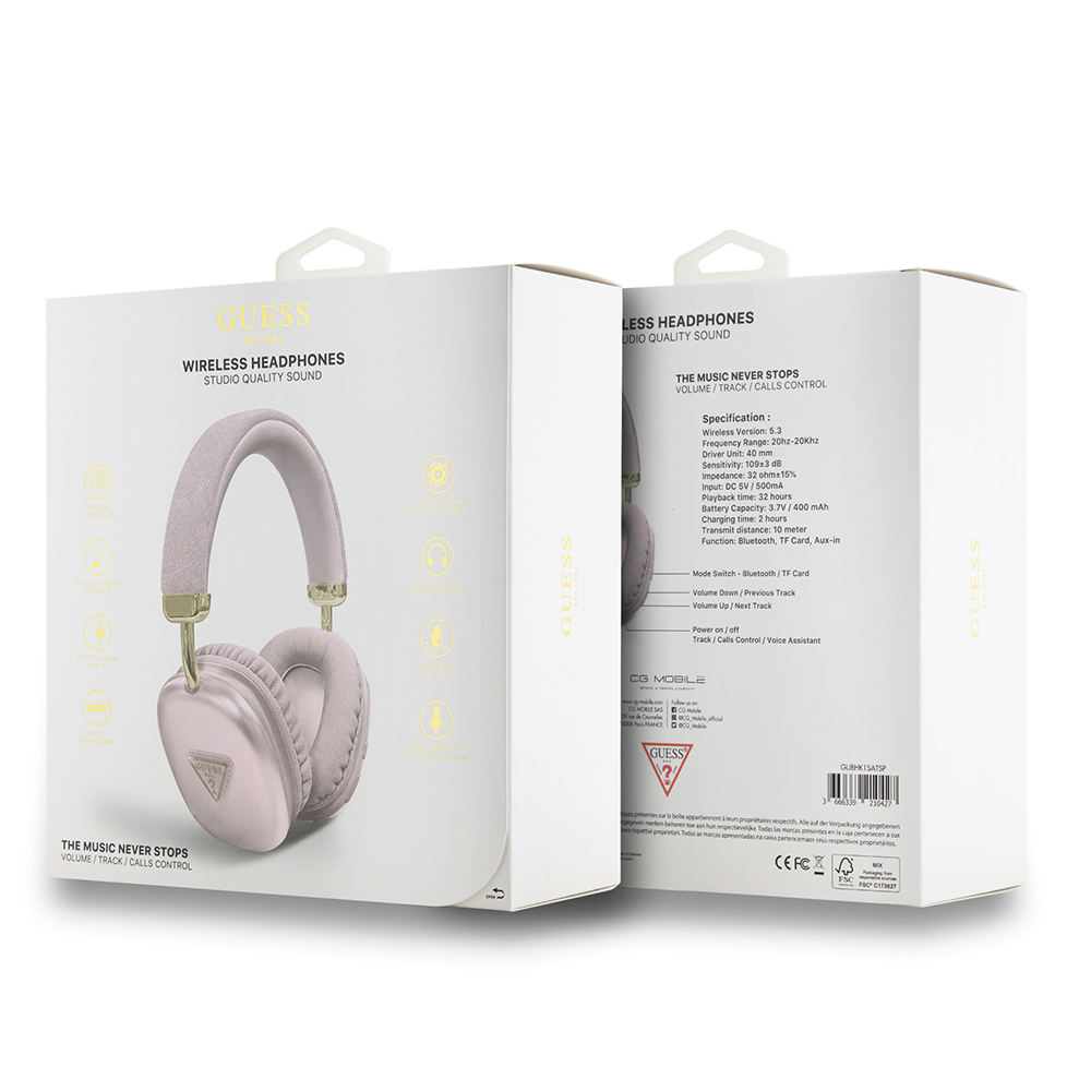 Guess Orjinal Lisanslı PU Üçgen Logolu Kulak Üstü Bluetooth Kulaklık - 3