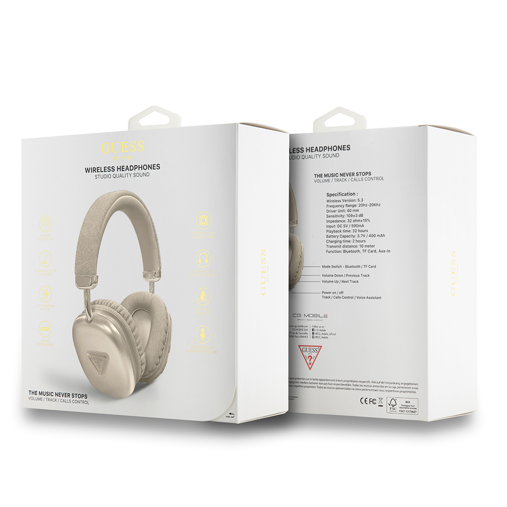 Guess Orjinal Lisanslı PU Üçgen Logolu Kulak Üstü Bluetooth Kulaklık - 9