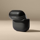 Apple Airpods 4 Uyumlu Kılıf 1500D Aramid Fiber Pitaka Ultra-Slim Classic Serisi Black-Grey Twill Kapak - 12