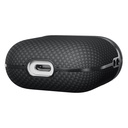 Apple Airpods Pro 2 Uyumlu Kılıf 1500D Aramid Fiber Pitaka Ultra-Slim Classic Serisi Black-Grey Twill Kapak - 4