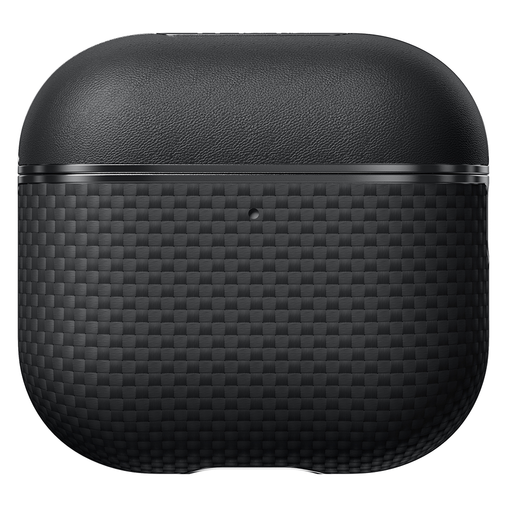 Apple Airpods Pro 2 Uyumlu Kılıf 1500D Aramid Fiber Pitaka Ultra-Slim Classic Serisi Black-Grey Twill Kapak - 6