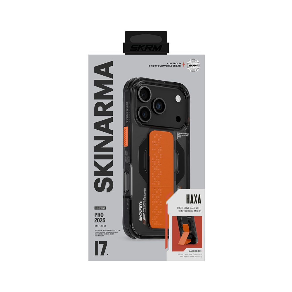 Apple iPhone 17 Pro Kılıf M-Safe Şarj Özellikli Airbag Tasarımlı Standlı Skinarma Haxa Kapak - 1