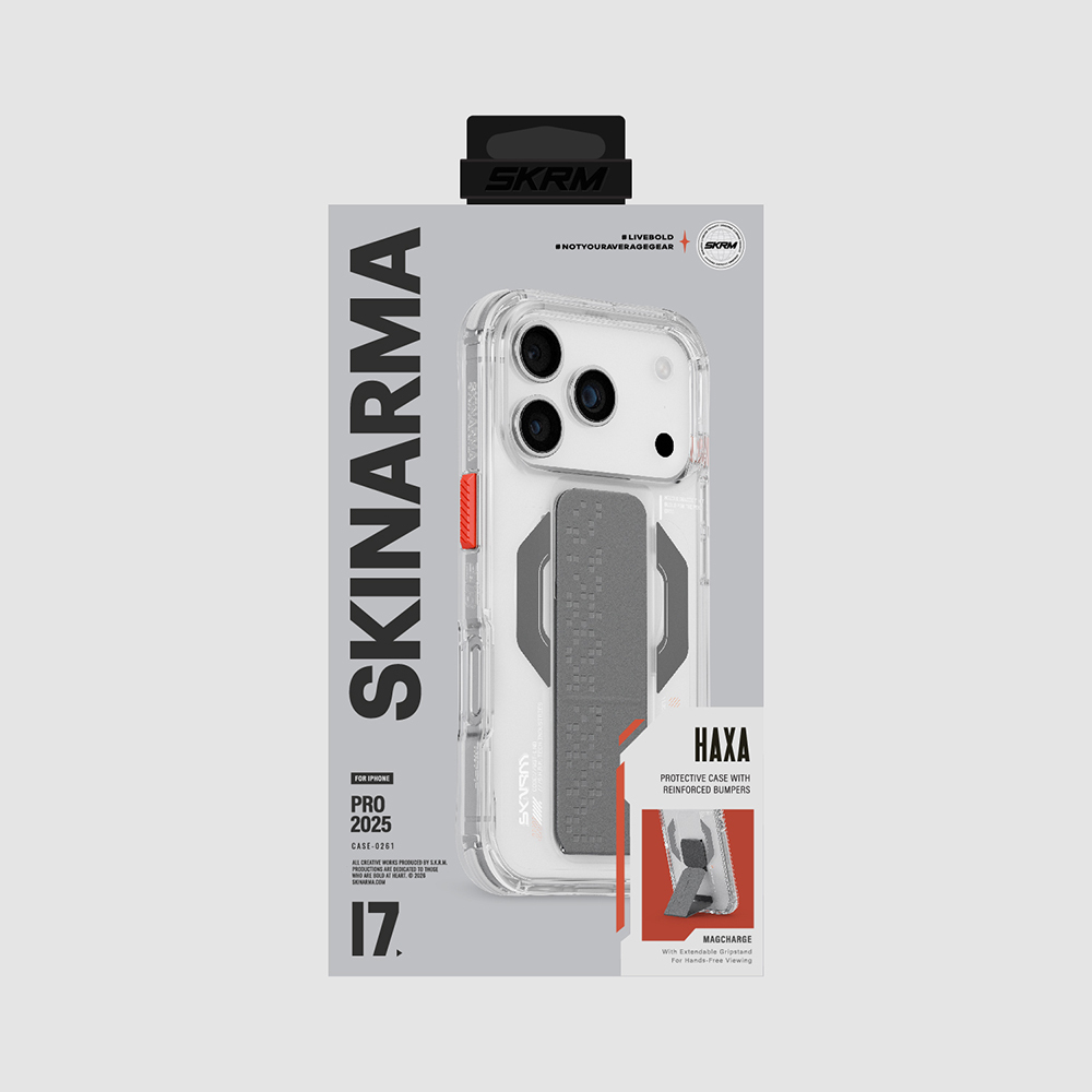 Apple iPhone 17 Pro Kılıf M-Safe Şarj Özellikli Airbag Tasarımlı Standlı Skinarma Haxa Kapak - 8