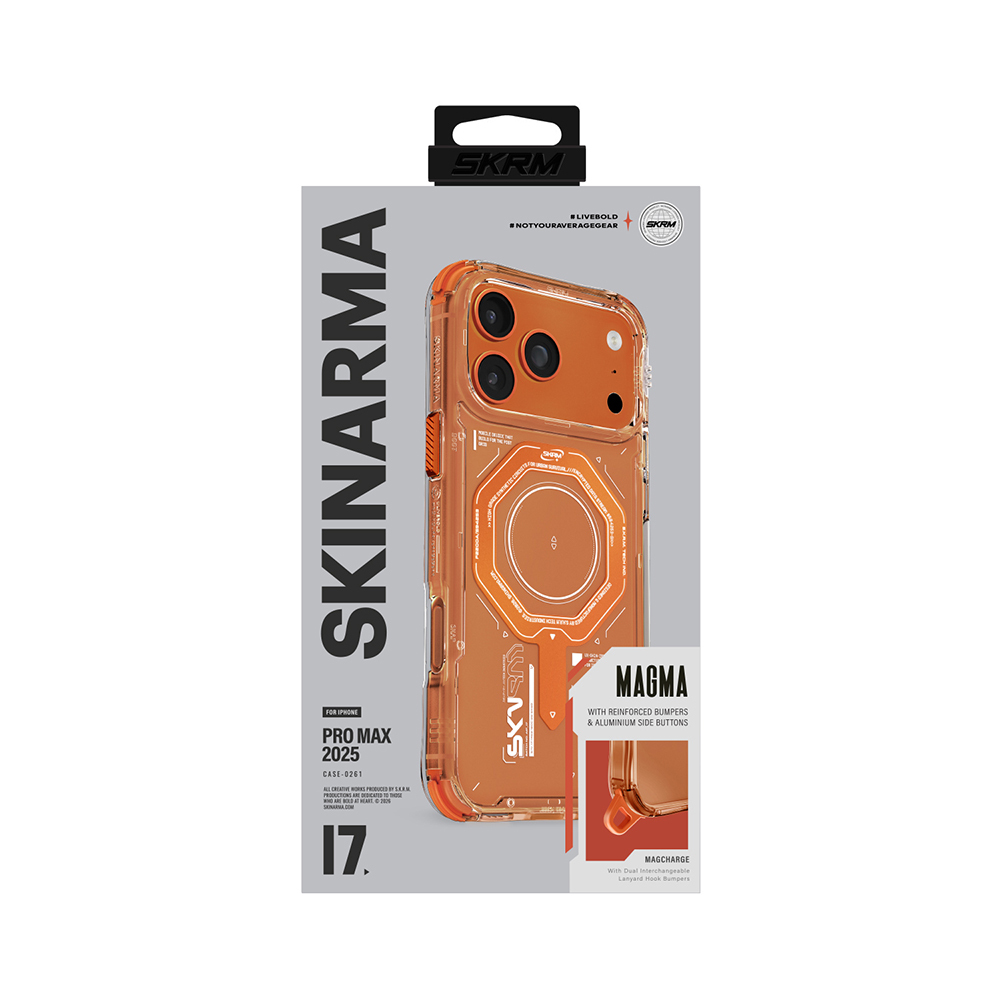 Apple iPhone 17 Pro Max Uyumlu Kılıf SkinArma M-safe Şarj Özellikli Airbag Tasarımlı Magma Kapak - 3